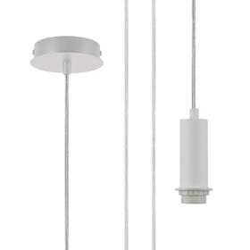 D1053WH  Wick 10cm Body, 5m Single Pendant (FRAME ONLY), 1 x E27, Satin White
